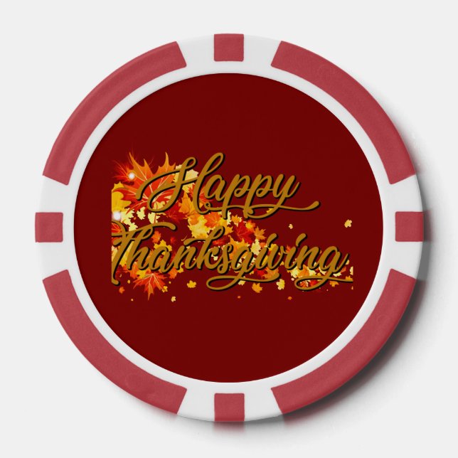 Jetons De Poker Happy Thanksgiving (Recto)