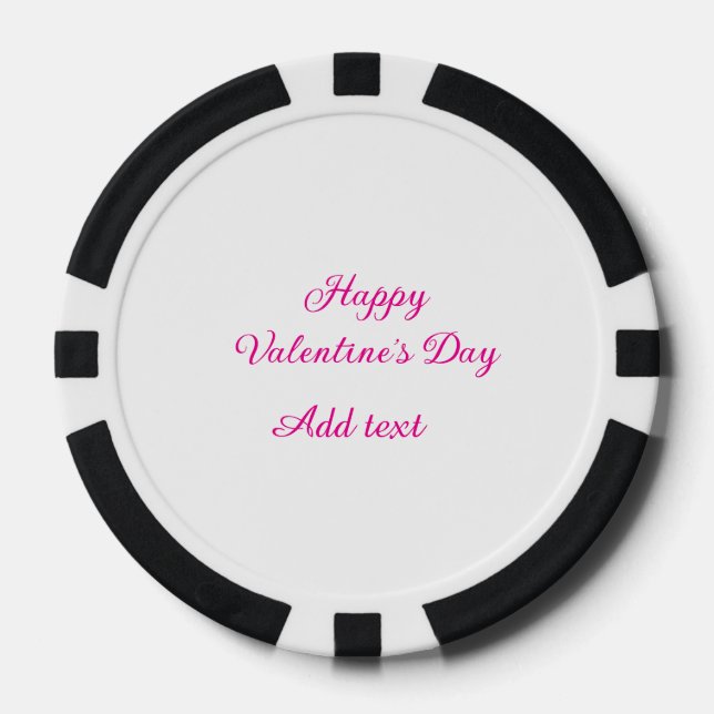 Jetons De Poker Happy Valentine's day pink text name message (Recto)