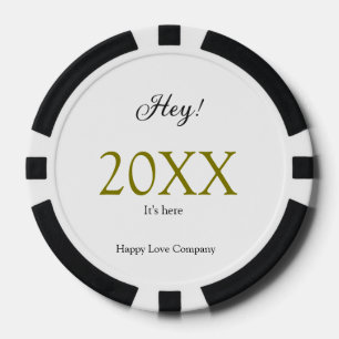 Jetons De Poker Hé, c'est la nouvelle année, ajoutez une année, or