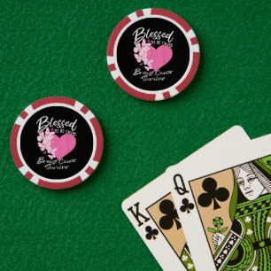 Jetons De Poker Heureuse d'être appelée survivante du cancer du se