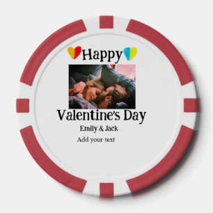 Jetons De Poker Heureuse Sainte-Valentin ajouter nom de couple pho