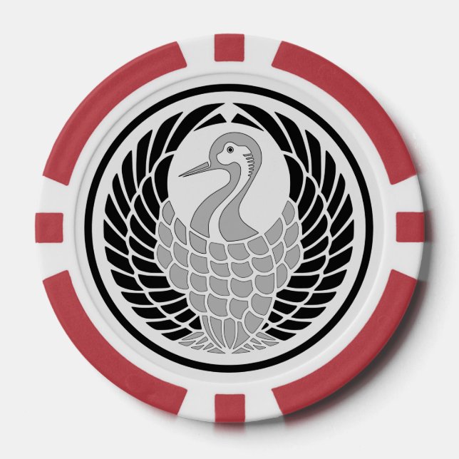 Jetons De Poker Hikosaburo I Kabuki Crest Tsuru no Maru Mon (Recto)