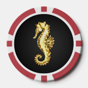 Jetons De Poker Hippocampe Polygonal Or