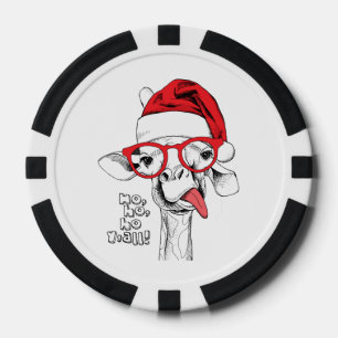 Jetons De Poker Hipster Christmas Giraffe   Vacances
