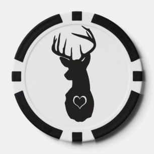 JETONS DE POKER HIPSTER DEER AU COEUR