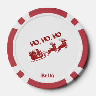 Jetons De Poker HO HO HO Noël Traîneau de Père Noël avec Renne 