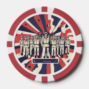 Jetons De Poker "Hommage au service : Joyeuse Journée des Forces A