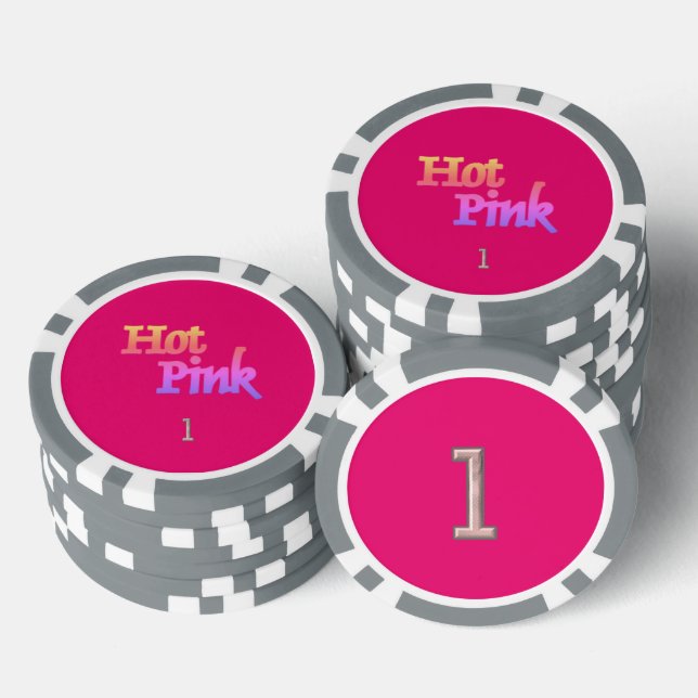Jetons De Poker Hot rose gris 1 puce de poker rayé (Empiler)