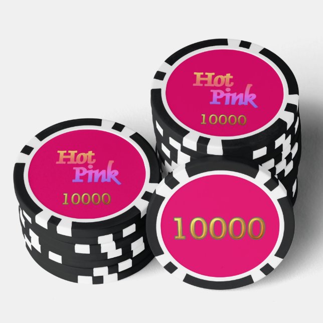 Jetons De Poker Hot rose or noir 10000 puce de poker rayé (Empiler)