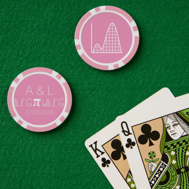 Jetons De Poker Il s'ajoute en rose pétale (Table de poker (double))