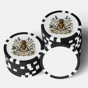 Jetons De Poker Illustration botanique vintage pour la Journée mon