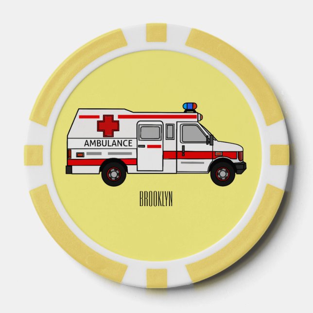 Jetons De Poker Illustration d'ambulance (Recto)