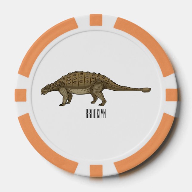 Jetons De Poker Illustration d'Ankylosaurus (Recto)