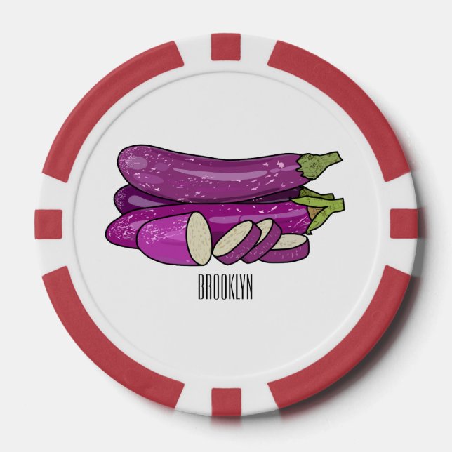 Jetons De Poker Illustration d'aubergine (Recto)
