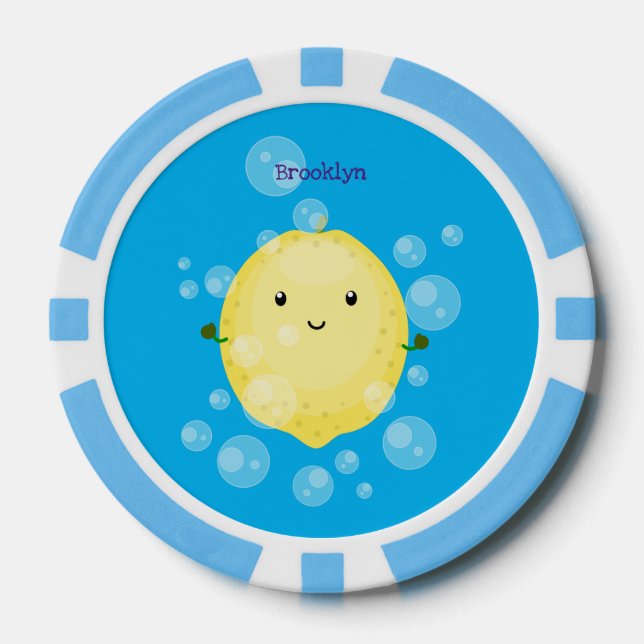 Jetons De Poker Illustration de bulles de caricatures de citron mo (Recto)
