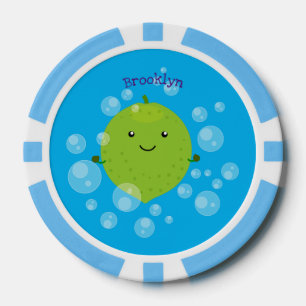 Jetons De Poker Illustration de bulles de chaux vert mou