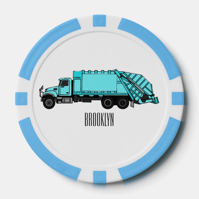 Jetons De Poker Illustration de camion à ordures (Recto)