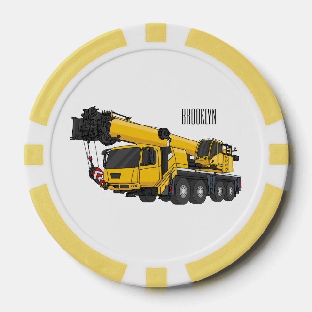 Jetons De Poker Illustration de camion de grue (Recto)