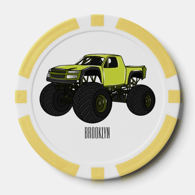 Jetons De Poker Illustration de camion monstre (Recto)