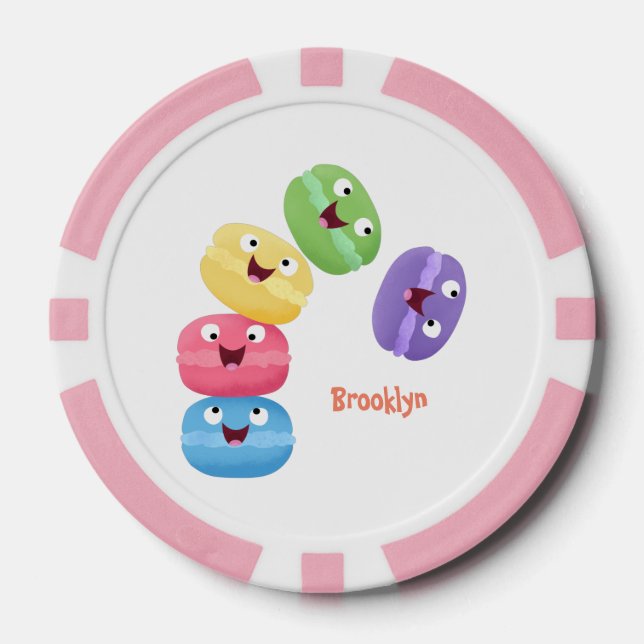 Jetons De Poker Illustration de caricature de macarons marrant mig (Recto)
