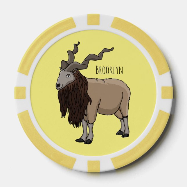 Jetons De Poker Illustration de chèvre de Markhor (Recto)