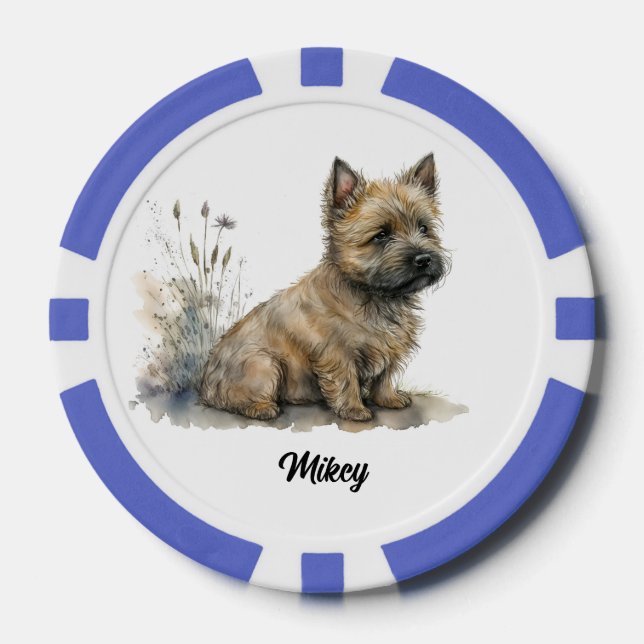 Jetons De Poker Illustration de chien mignon - Cairn Terrier (Recto)