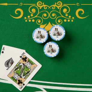 Jetons De Poker Illustration de chien mignon - Colley