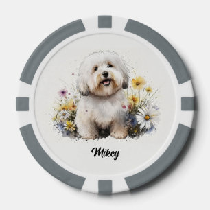 Jetons De Poker Illustration de chien mignon - Coton de Tulear
