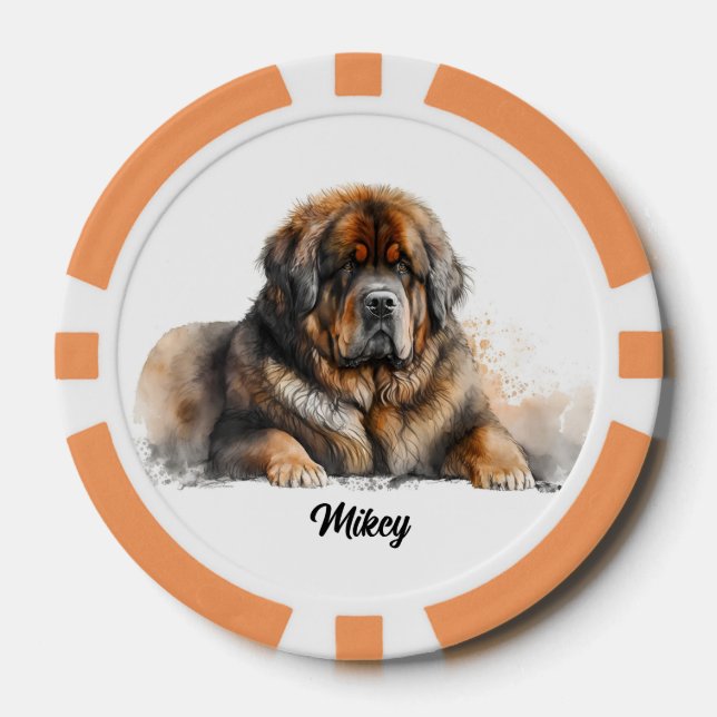 Jetons De Poker Illustration de chien mignon - Mastiff (Recto)