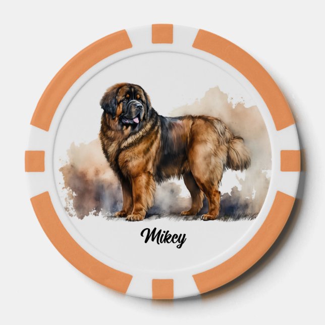 Jetons De Poker Illustration de chien mignon - Mastiff tibétain (Recto)