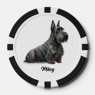 Jetons De Poker Illustration de chien mignon - Terrier Écossais