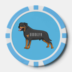 Jetons De Poker Illustration de chien Rottweiler