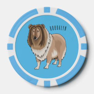 Jetons De Poker Illustration de chien Rough collie