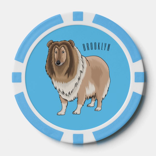 Jetons De Poker Illustration de chien Rough collie (Recto)