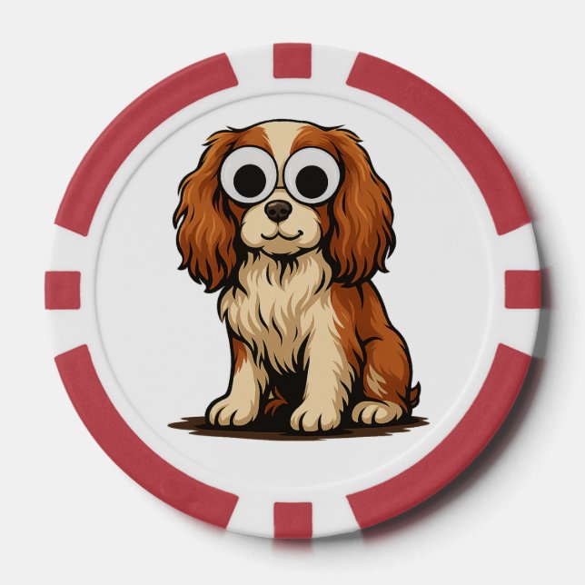 Jetons De Poker Illustration de chiot aux yeux globuleux mignon (Recto)