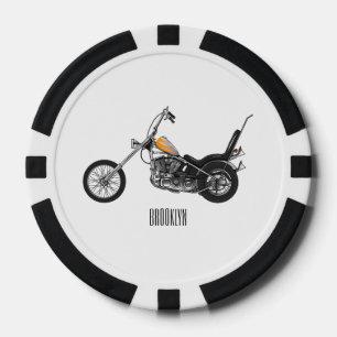 Jetons De Poker Illustration de Chopper Motorcycle 1950