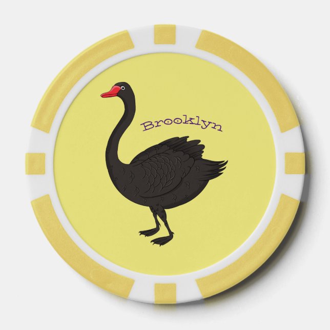 Jetons De Poker Illustration de cygne noir (Recto)