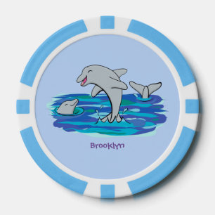 Jetons De Poker Illustration de dauphins heureux adorables
