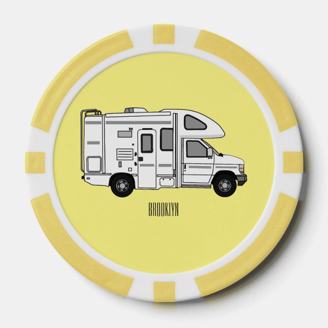 Jetons De Poker Illustration de dessin animé Campervan (Recto)