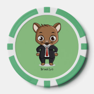Jetons De Poker Illustration de dessin animé de rat mignon