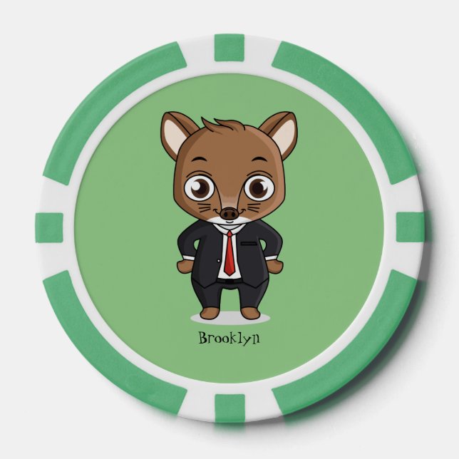 Jetons De Poker Illustration de dessin animé de rat mignon (Recto)