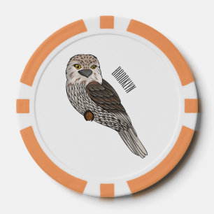 Jetons De Poker Illustration de dessin animé d'oiseau bouffon à go