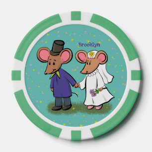 Jetons De Poker Illustration de dessin animé d'un couple de souris