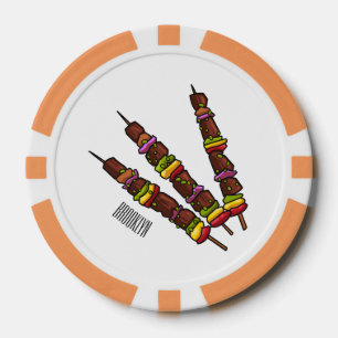 Jetons De Poker Illustration de dessin animé Kebab ou kabob