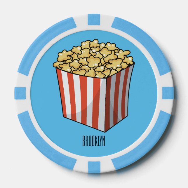 Jetons De Poker Illustration de dessin animé Popcorn (Recto)