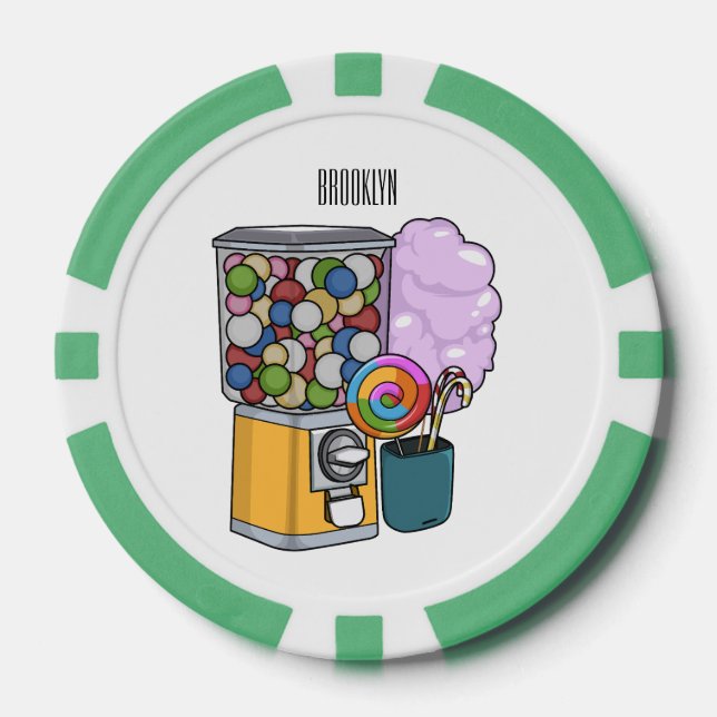 Jetons De Poker Illustration de dessin de bonbon (Recto)
