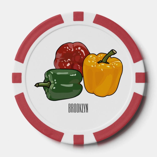 Jetons De Poker Illustration de dessin de Capsicum (Recto)