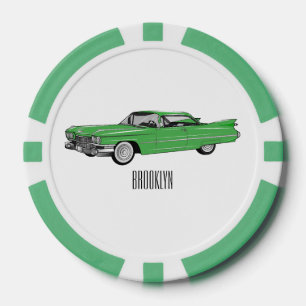 Jetons De Poker Illustration de dessin de voiture classique 1959