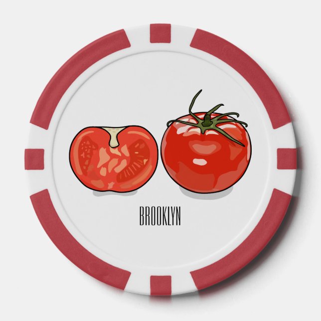 Jetons De Poker Illustration de dessin sur la tomate (Recto)