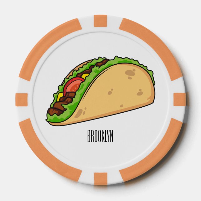 Jetons De Poker Illustration de dessin sur Taco (Recto)